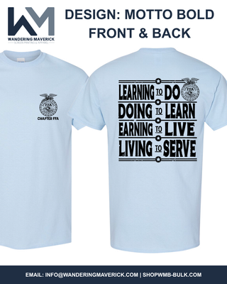 Motto Bold - Front & Back | Custom, Licensed FFA Chapter Apparel