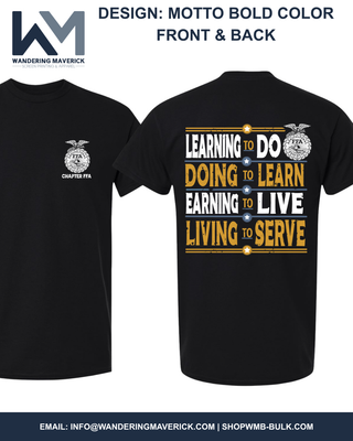 Motto Bold Color - Front & Back | Custom, Licensed FFA Chapter Apparel