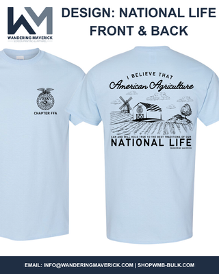 National Life - Front & Back | Custom, Licensed FFA Chapter Apparel