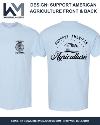 Support American Agriculture - Front & Back | Custom, Licensed FFA Chapter Apparel