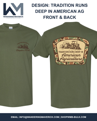 Tradition Runs Deep - Front & Back | Custom, Licensed FFA Chapter Apparel